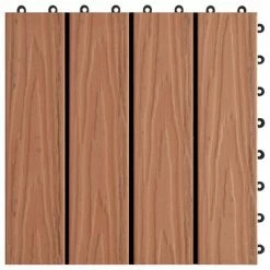 VidaXL Carreau de terrasse en relief 11 pcs WPC 30 x 30 cm 1 m² Marron -Matériaux de construction Soldes image 5 45034