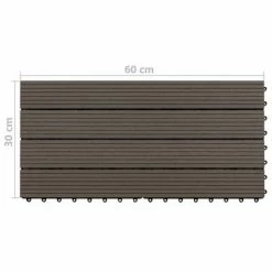 VidaXL Carreaux de terrasse 6 pcs WPC 60x30 cm 1,08 m² Marron foncé 13 VidaXL Carreaux de terrasse 6 pcs WPC 60x30 cm 1,08 m² Marron foncé -Matériaux de construction Soldes image 6 149027