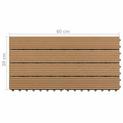 VidaXL Carreaux de terrasse 6 pcs WPC 60x30 cm 1,08 m² Marron 8 VidaXL Carreaux de terrasse 6 pcs WPC 60x30 cm 1,08 m² Marron – Image 6