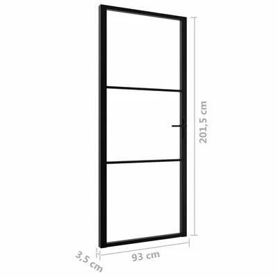 VidaXL Porte intérieure Verre ESG et aluminium 93x201,5 cm Noir 8 VidaXL Porte intérieure Verre ESG et aluminium 93x201,5 cm Noir – Image 6