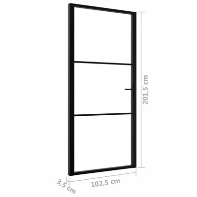 VidaXL Porte intérieure Verre ESG et aluminium 102,5x201,5 cm Noir 8 VidaXL Porte intérieure Verre ESG et aluminium 102,5x201,5 cm Noir – Image 6