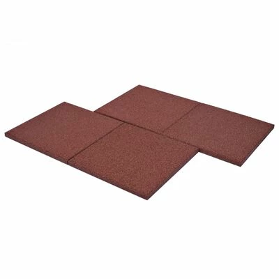 VidaXL Carreaux de protection antichoc 18pc Caoutchouc 50x50x3cm Rouge 8 VidaXL Carreaux de protection antichoc 18pc Caoutchouc 50x50x3cm Rouge – Image 6