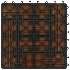 VidaXL Carreaux de terrasse 22 pcs 30 x 30 cm 2 m² WPC Marron 13 VidaXL Carreaux de terrasse 22 pcs 30 x 30 cm 2 m² WPC Marron -Matériaux de construction Soldes image 6 277798