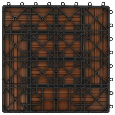 VidaXL Carreaux de terrasse 22 pcs 30 x 30 cm 2 m² WPC Marron 8 VidaXL Carreaux de terrasse 22 pcs 30 x 30 cm 2 m² WPC Marron – Image 6