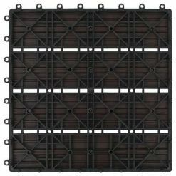 VidaXL Carreaux de terrasse 22 pcs 30 x 30 cm 2 m² WPC Marron foncé -Matériaux de construction Soldes image 6 277802