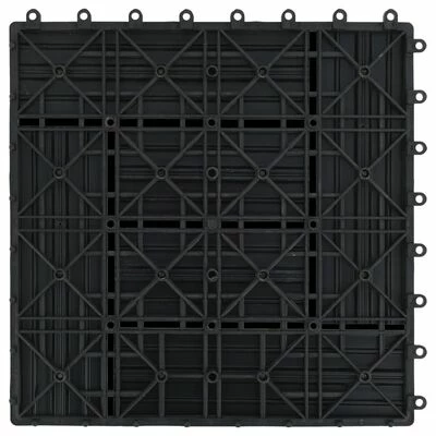 VidaXL Carreaux de terrasse 22 pcs 30 x 30 cm 2 m² WPC Noir 8 VidaXL Carreaux de terrasse 22 pcs 30 x 30 cm 2 m² WPC Noir – Image 6