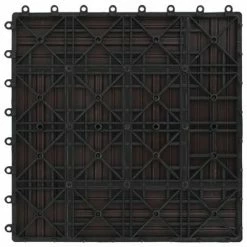 VidaXL Carreaux de terrasse 22 pcs 30 x 30 cm 2 m² WPC Marron foncé -Matériaux de construction Soldes image 6 277805
