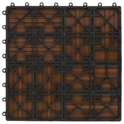 VidaXL Carreaux de terrasse 22 pcs 30 x 30 cm 2 m² WPC Marron -Matériaux de construction Soldes image 6 277806