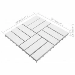 VidaXL Carreaux de terrasse 10 pcs Blanc 30x30 cm Bois d'acacia solide 13 VidaXL Carreaux de terrasse 10 pcs Blanc 30x30 cm Bois d'acacia solide -Matériaux de construction Soldes image 6 310118
