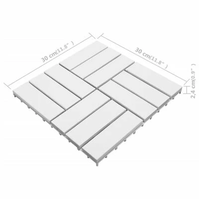 VidaXL Carreaux de terrasse 10 pcs Blanc 30x30 cm Bois d'acacia solide 8 VidaXL Carreaux de terrasse 10 pcs Blanc 30x30 cm Bois d'acacia solide – Image 6