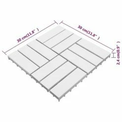 VidaXL Tuiles de terrasse 20 pcs Blanc 30x30 cm Bois massif d'acacia 13 VidaXL Tuiles de terrasse 20 pcs Blanc 30x30 cm Bois massif d'acacia -Matériaux de construction Soldes image 6 3114664