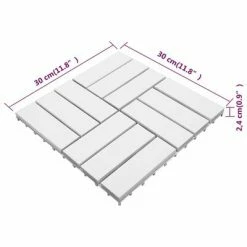 VidaXL Tuiles de terrasse 30 pcs Blanc 30x30 cm Bois massif d'acacia 13 VidaXL Tuiles de terrasse 30 pcs Blanc 30x30 cm Bois massif d'acacia -Matériaux de construction Soldes image 6 3114665
