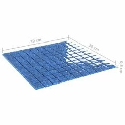 VidaXL Carreaux mosaïque 22 pcs Bleu 30x30 cm Verre -Matériaux de construction Soldes image 6 327308