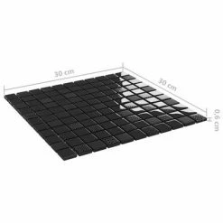 VidaXL Carreaux mosaïque 22 pcs Noir brillant 30x30 cm Verre -Matériaux de construction Soldes image 6 327316