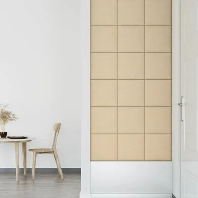 VidaXL Panneaux muraux 12 pcs Crème 30x30 cm Tissu 1,08 m² 8 VidaXL Panneaux muraux 12 pcs Crème 30x30 cm Tissu 1,08 m² – Image 6