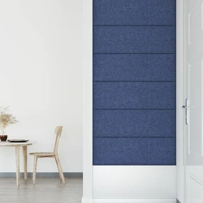 VidaXL Panneaux muraux 12 pcs Bleu 90x30 cm Tissu 3,24 m² 8 VidaXL Panneaux muraux 12 pcs Bleu 90x30 cm Tissu 3,24 m² – Image 6