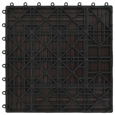 VidaXL Carreau de terrasse 11 pcs WPC 30 x 30 cm 1 m² Marron foncé 8 VidaXL Carreau de terrasse 11 pcs WPC 30 x 30 cm 1 m² Marron foncé – Image 6