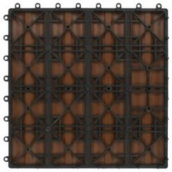 VidaXL Carreau de terrasse en relief 11 pcs WPC 30 x 30 cm 1 m² Marron -Matériaux de construction Soldes image 6 45034