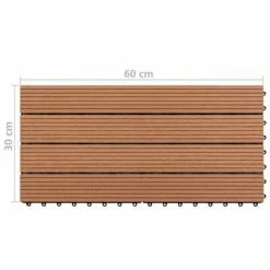VidaXL Dalles WPC 60x30 cm 6 pcs 1m² Marron -Matériaux de construction Soldes image 6 49055